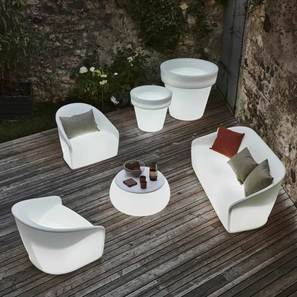 Luminous Outdoor Armchair in Polyethylene with LED Made in Italy - July Viadurini