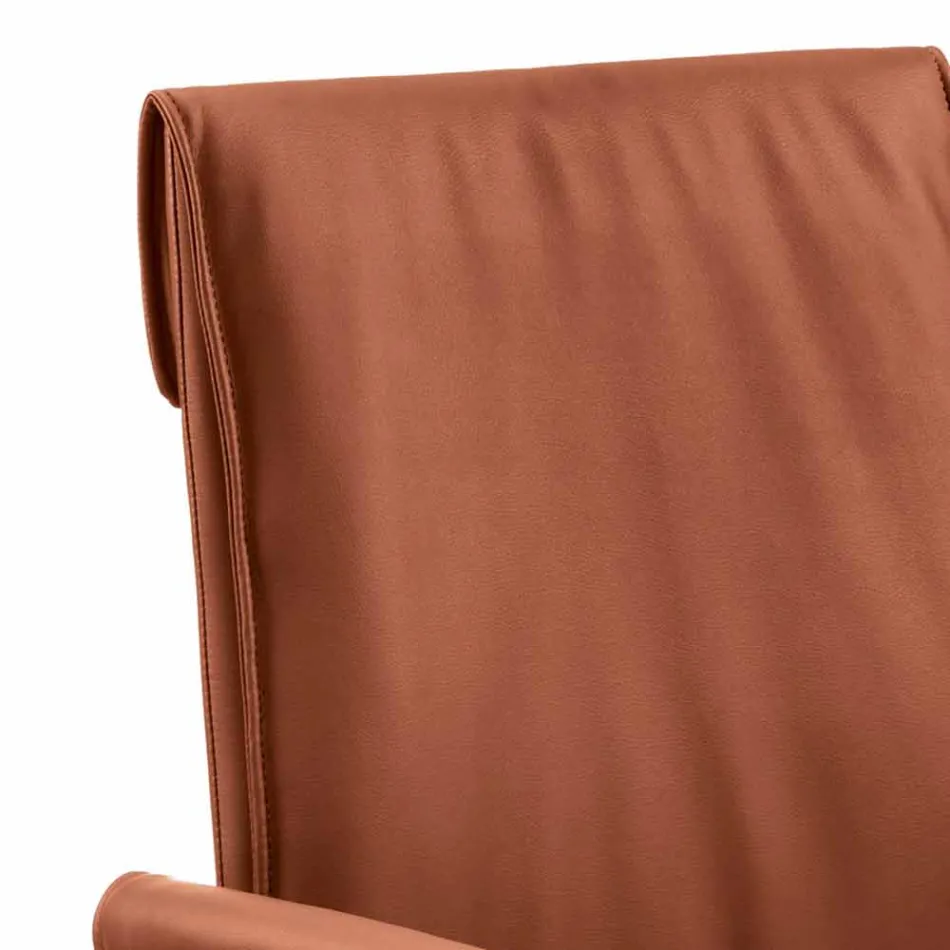 Armchair made in Italy covered in Niles leather, modern design Viadurini