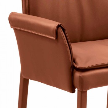 Armchair made in Italy covered in Niles leather, modern design
