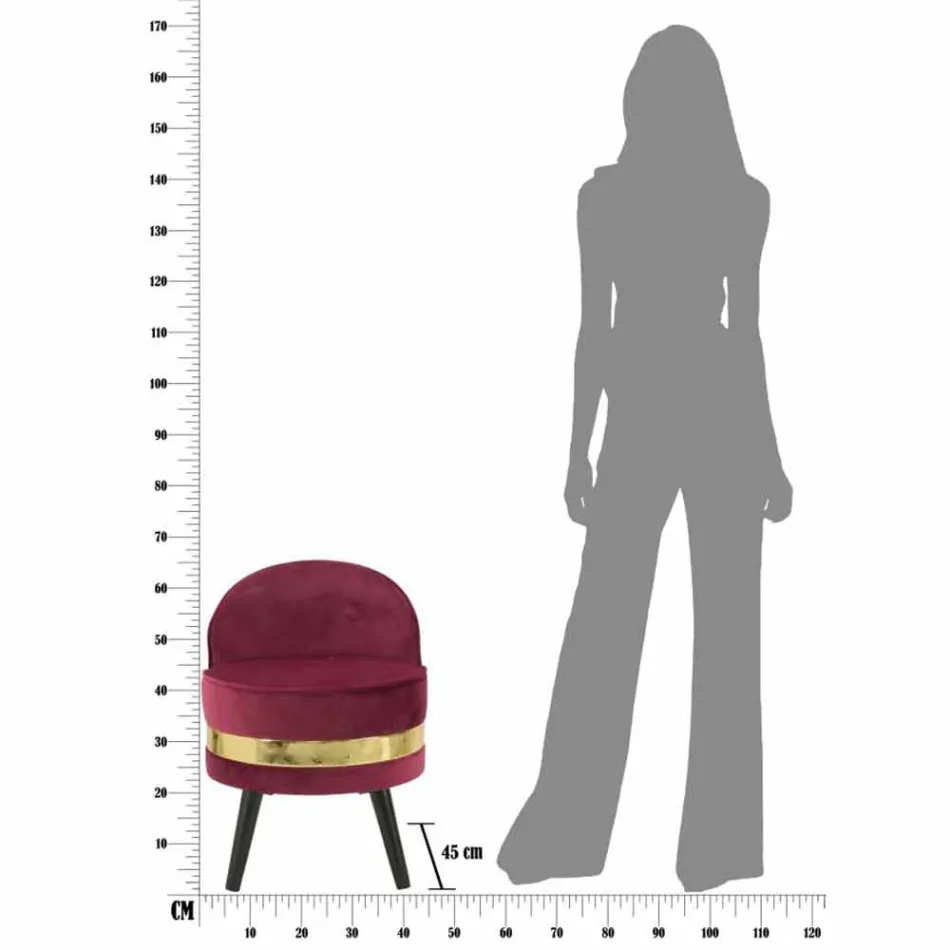 Mini Colored Armchair of Modern Design in Wood and Fabric - Koah Viadurini