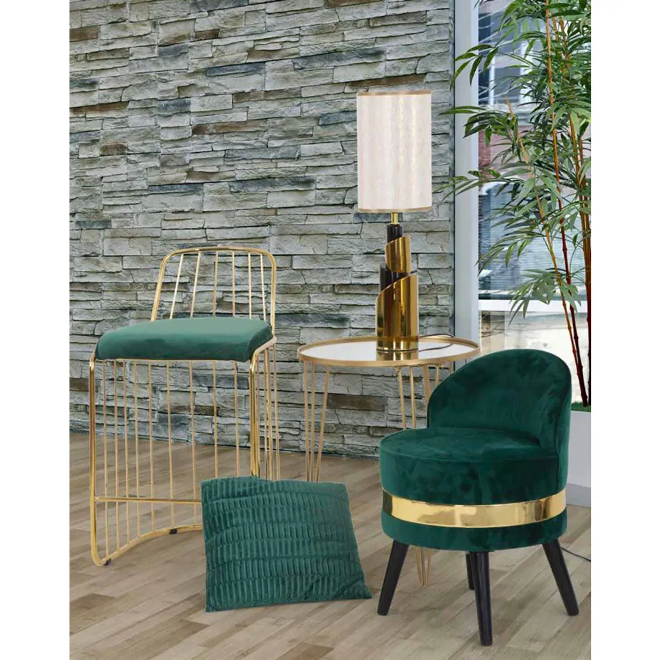 Mini Colored Armchair of Modern Design in Wood and Fabric - Koah Viadurini