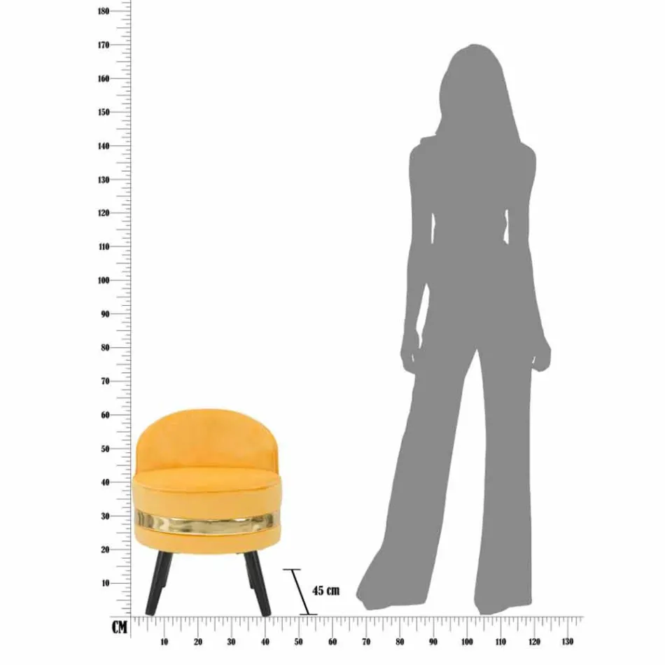 Mini Colored Armchair of Modern Design in Wood and Fabric - Koah Viadurini