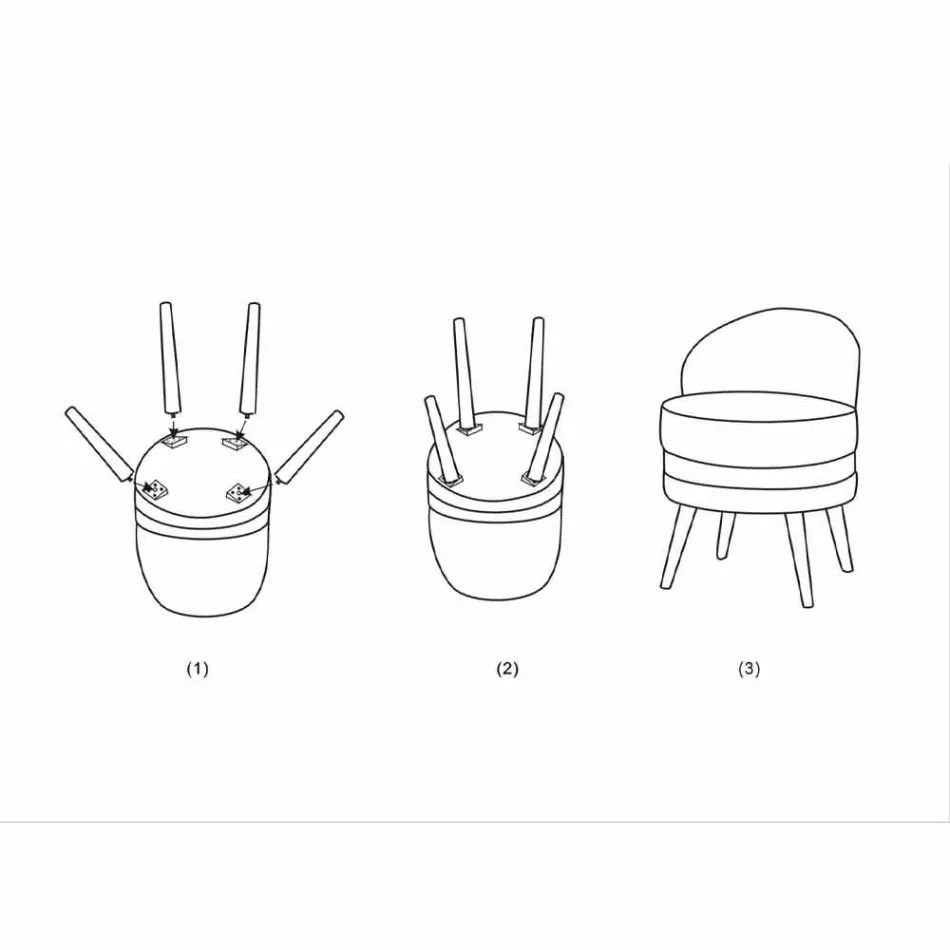 Mini Colored Armchair of Modern Design in Wood and Fabric - Koah Viadurini