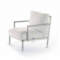 Modern Design Armchair in Steel and Black or White PVC for Outdoor - Ontario2