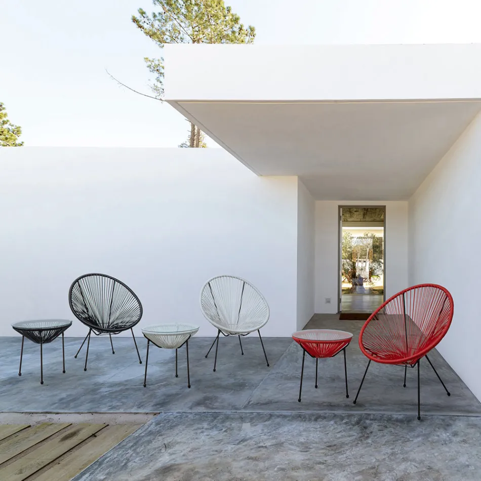 Modern Design Armchair for Outdoors in Painted Steel - Spumolizia Viadurini