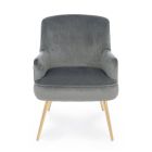 Modern Armchair in Steel and Velvet Effect Seat 3 Finishes - Matty Viadurini