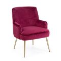 Modern Armchair in Steel and Velvet Effect Seat 3 Finishes - Matty