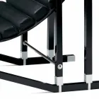Modern Armchair in Glossy Black Lacquered Wood and Leather Made in Italy - Conga Viadurini