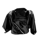 Delia - Modern Black Plexiglass Draped Armchair Made in Italy Viadurini