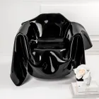 Delia - Modern Black Plexiglass Draped Armchair Made in Italy Viadurini