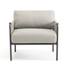 Outdoor Armchair in Steel and Rope with Cushions Made in Italy - Helga Viadurini