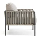 Outdoor Armchair in Steel and Rope with Cushions Made in Italy - Helga Viadurini