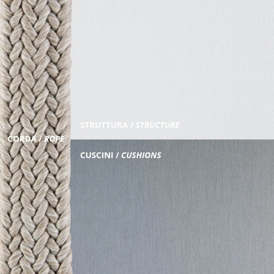 Outdoor Armchair in Steel Various Sizes and Cushions Included Made in Italy - Bronn Viadurini