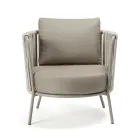 Outdoor Armchair in Steel Various Sizes and Cushions Included Made in Italy - Bronn Viadurini