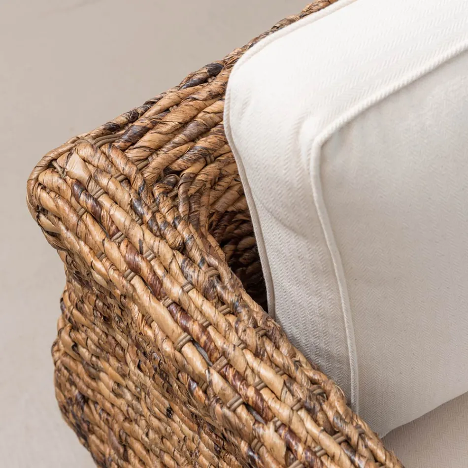 Outdoor Armchair in Banana Weaving with Cushions - Legolas Viadurini
