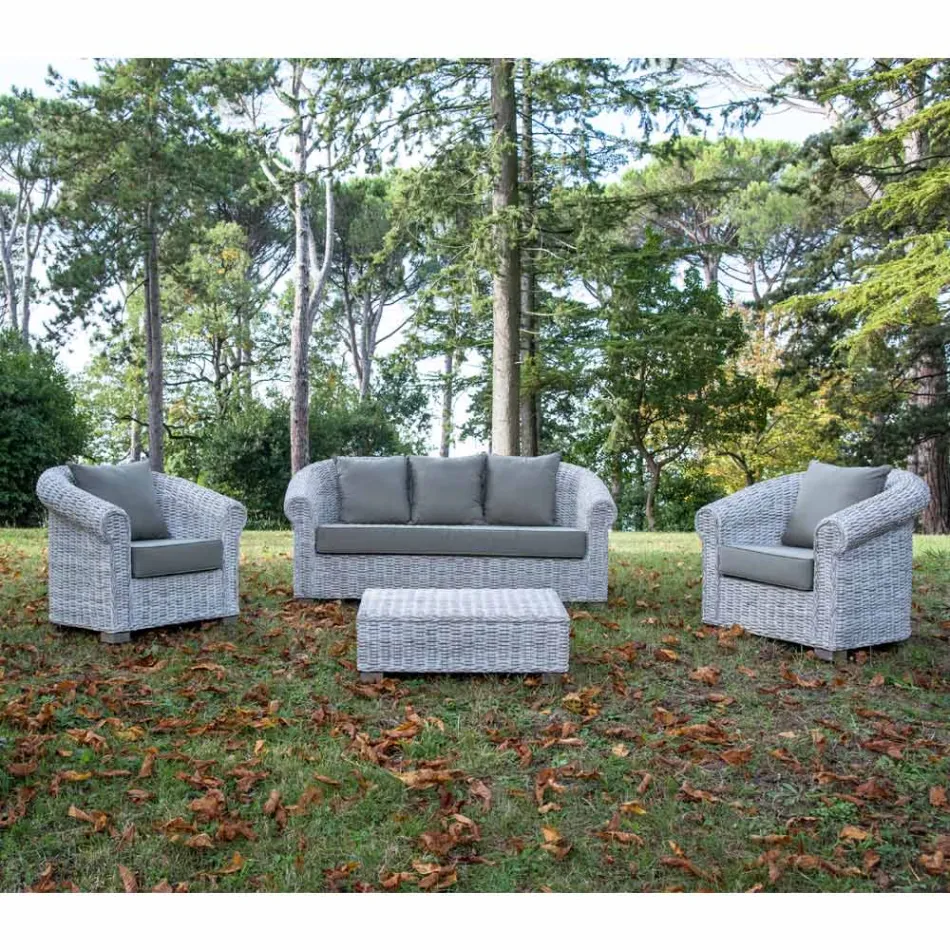 Outdoor Armchair in Kubù with Cushions Included - Isildur Viadurini