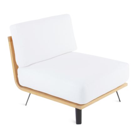 Outdoor Armchair in Teak with or without Rope with Cushions Made in Italy - Taranee Viadurini