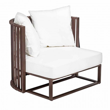 Outdoor Armchair in Aluminum and Luxury Design Ropes 3 Finishes - Julie Viadurini