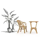 Outdoor Armchair in Natural Rattan Stackable Garden - Spora Viadurini
