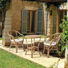 Outdoor Stackable Garden Armchair in Natural Rattan - Spora Viadurini