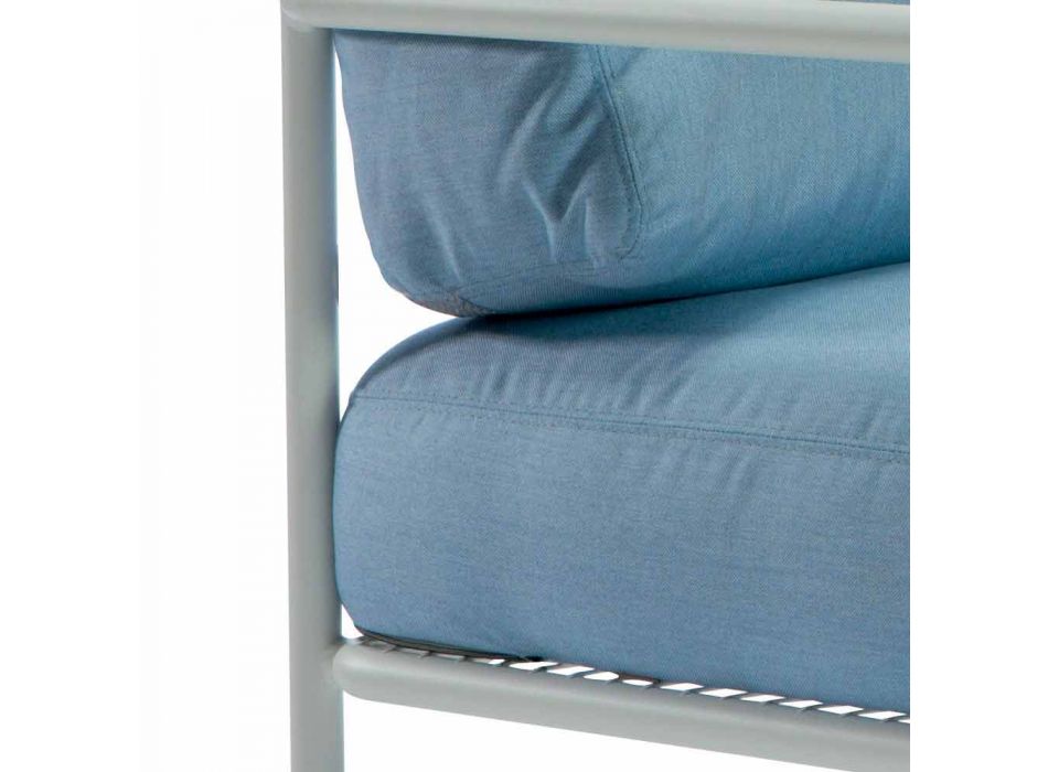 Outdoor Armchair with Fabric and Metal Armrests Made in Italy - Cola Viadurini