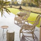 Outdoor Design Natural Rattan Garden Armchair - Melizia Viadurini