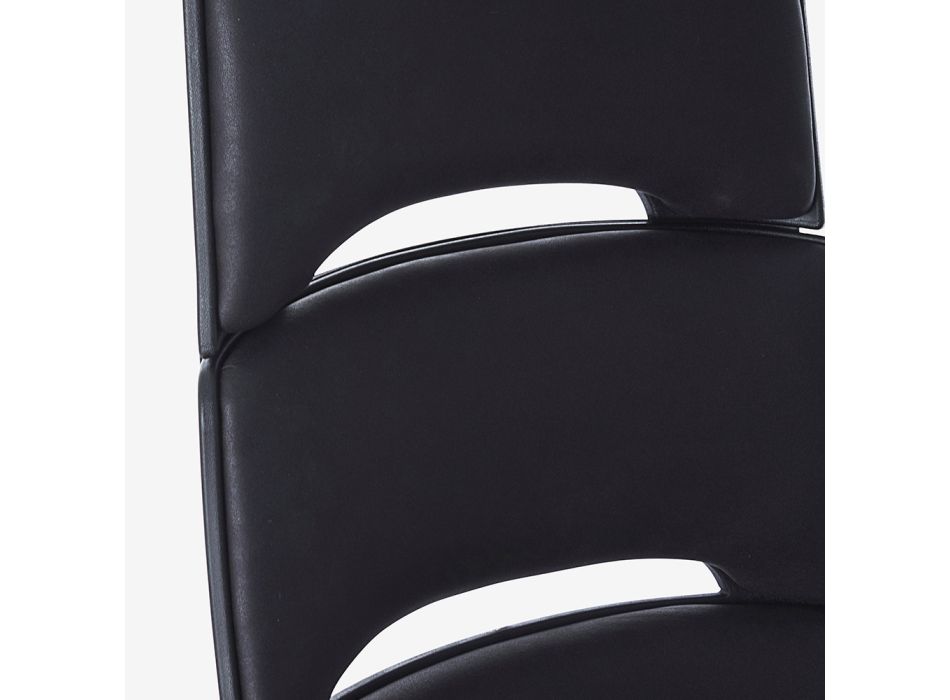 Swivel Office Armchair with Nylon and Polyester Wheels - Flinsto Viadurini