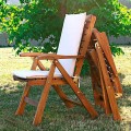 Teak wood foldable outdoor armchair