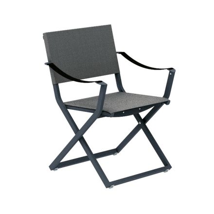 Outdoor Folding Armchair in Rope Aluminum and Texplast Made in Italy - Ubbe Viadurini