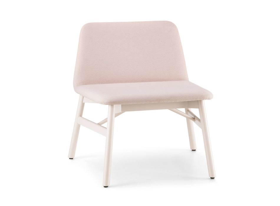 Fine Armchair in Fabric or Velvet with Beech Base Made in Italy - Molde Viadurini