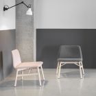 Fine Armchair in Fabric or Velvet with Beech Base Made in Italy - Molde Viadurini