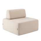 Outdoor Square Armchair Covered in Fabric Made in Italy - Lilium Viadurini