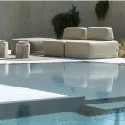 Outdoor Square Armchair Covered in Fabric Made in Italy - Lilium Viadurini