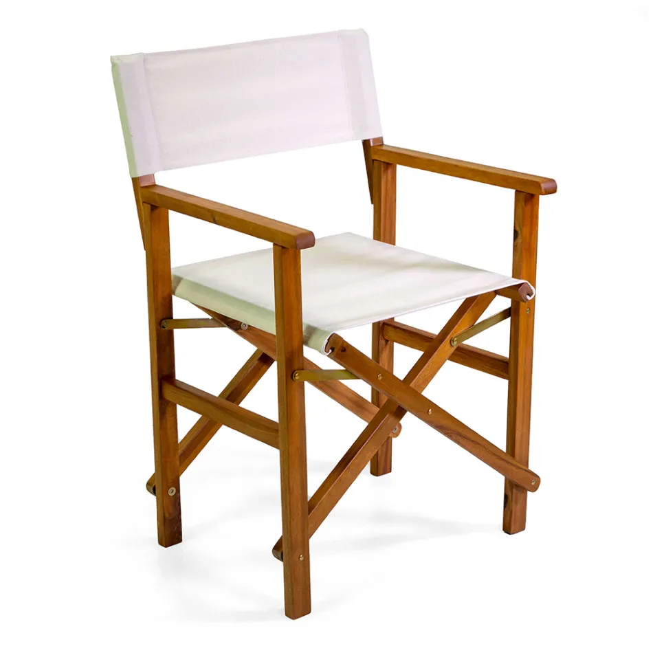 Director's Chair in Oiled Acacia Wood Natural Color - Technical Viadurini