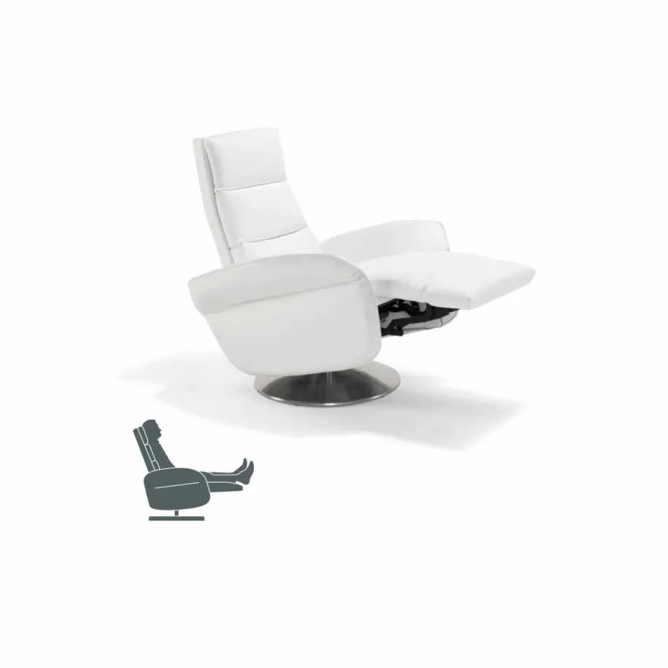 Relax armchair 2 motors swivel leather / fabric / modern leather Bluma Viadurini