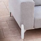 Relaxing Garden Armchair in Aluminum and Fabric, Design in 3 Finishes - Filomena Viadurini