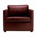 Upholstered and Leather Upholstered Lounge Armchair Made in Italy - Centauro