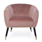 Lounge Armchair in Rubberwood and Velvet Effect Elegant Design - Catty Viadurini
