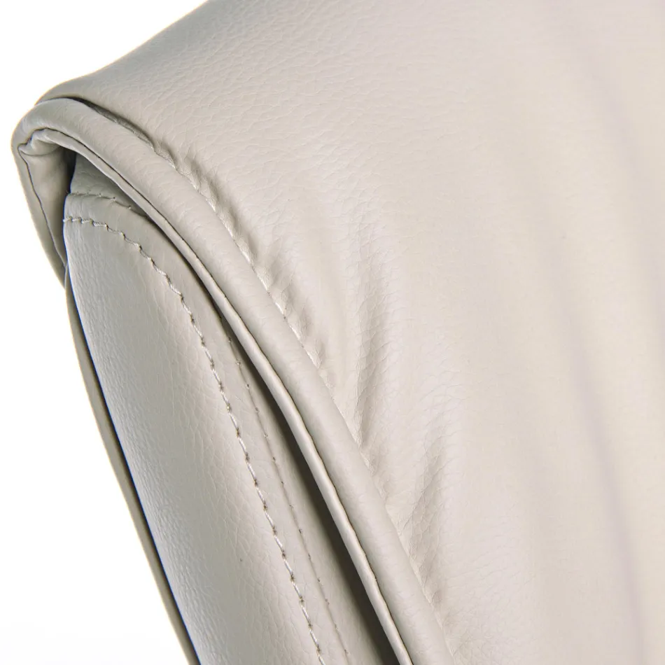 Sled Office Chair Steel and Eco-leather with Armrests 2 Pcs - Monaldo Viadurini