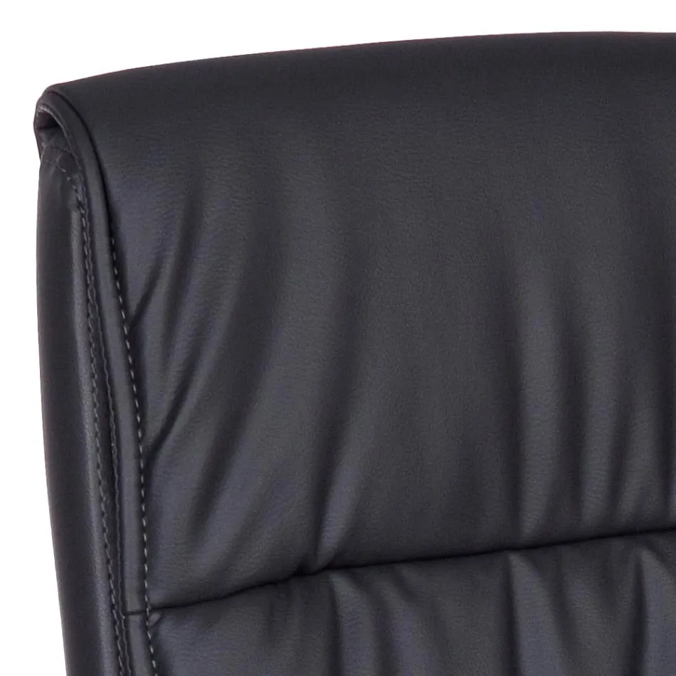 Sled Office Chair Steel and Eco-leather with Armrests 2 Pcs - Monaldo Viadurini