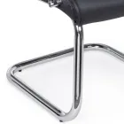 Sled Office Chair Steel and Eco-leather with Armrests 2 Pcs - Monaldo Viadurini