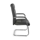 Sled Office Chair Steel and Eco-leather with Armrests 2 Pcs - Monaldo Viadurini