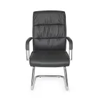Sled Office Chair Steel and Eco-leather with Armrests 2 Pcs - Monaldo Viadurini