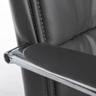 Sled Office Chair Steel and Eco-leather with Armrests 2 Pcs - Monaldo Viadurini