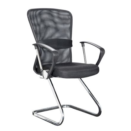 Sled Office Chair Steel and Mesh Fabric Armrests 2 Pcs - Bicebeo Viadurini