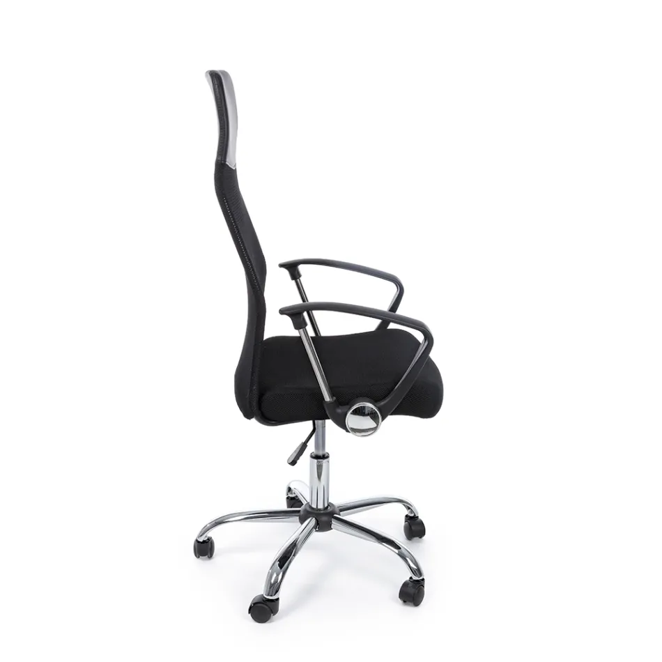Office Chair Steel and Mesh Fabric Armrests and Headrest - Cerreto Viadurini