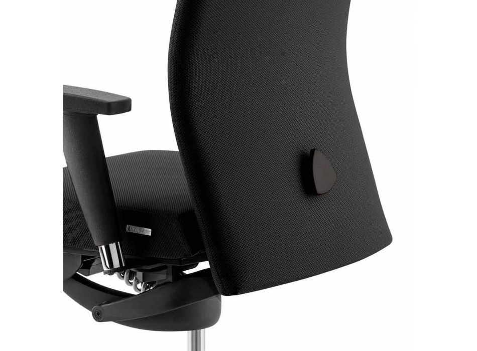 Swivel Ergonomic Design Office Armchair with Armrests and Headrest - Romolo Viadurini
