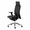 Swivel Ergonomic Design Office Armchair with Armrests and Headrest - Romolo