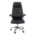 Ergonomic Office Chair Steel and Black or Brown Leatherette - Matilda Viadurini