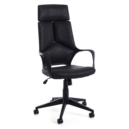 Swivel Office Armchair with High Backrest in Nylon and Polyester - Raemon Viadurini